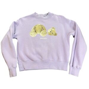 Palm Angels Kids Purple Bear Graphic Sweatshirt Size 10